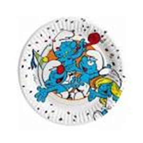Piatti puffi 8 pz 18 cm