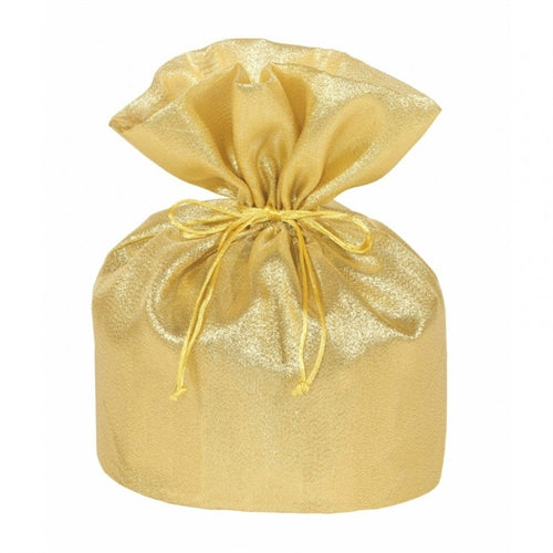 Sacchetto porta panettoni oro h. 35 cm diametro 23 cm