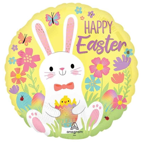 Palloncino foil 18" coniglio e pulcino di pasqua h.easter