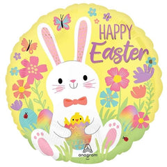 Palloncino foil 18" coniglio e pulcino di pasqua h.easter