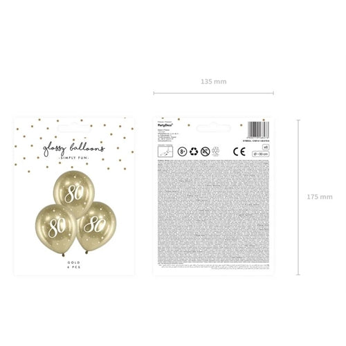 Palloncini lucidi da 30 cm,oro (1 confezione / 6 pezzi)