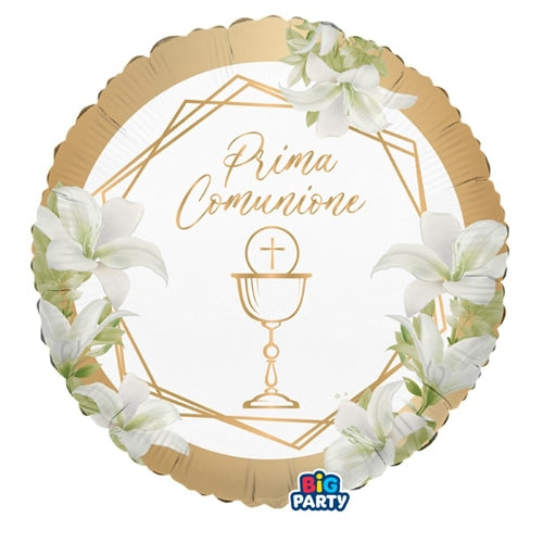 Palloncino foil prima comunione 45 cm tondo
