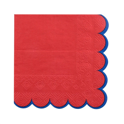 Tovaglioli colorati con bordo smerlato – 12 pz