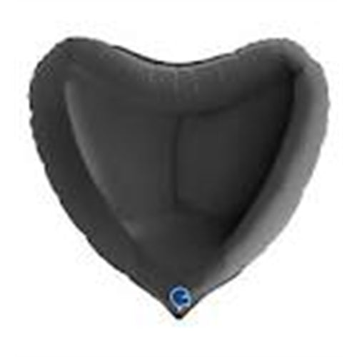 Mylar cuore nero 36"