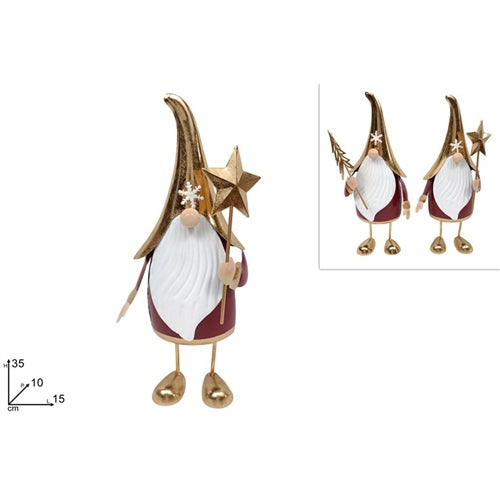 Gnomo natalizio decorativo con stella – h 35 cm