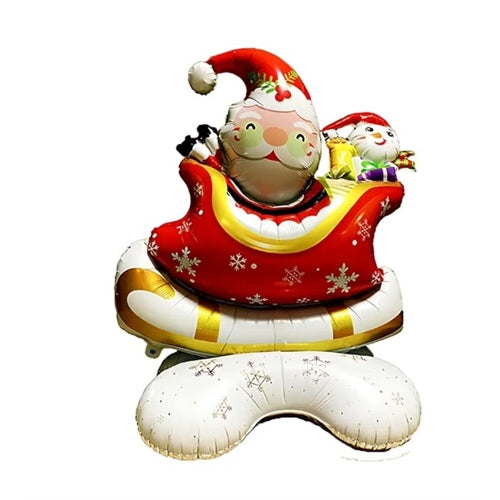 Mylar babbo natale con slitta standing h.44"