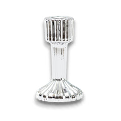 Candelabro in vetro rigato argento 16 cm