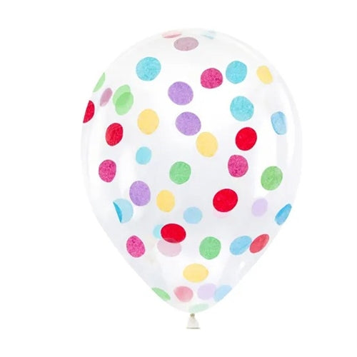 Palloncini coriandoli - cerchi, 30 cm (1 confezione / 6 pezzi)