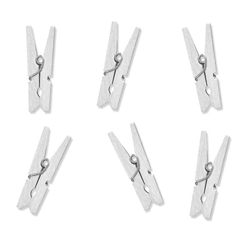 Mollette di legno, bianche (1 confezione / 20 pz.)