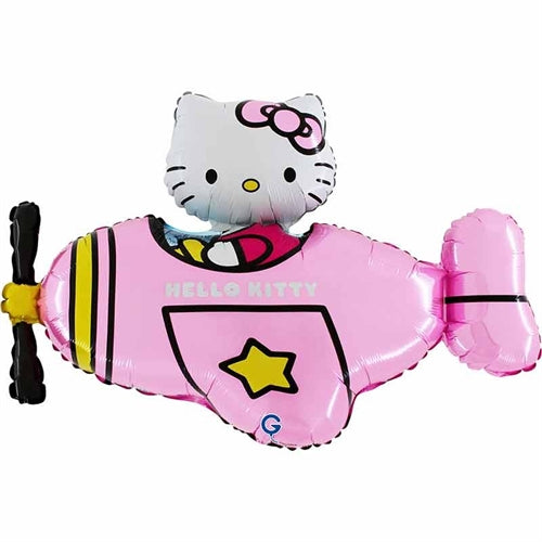 Palloncino in foil 37" super shape hello kitty "airplane pink"