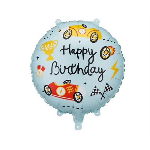 Palloncino rotondo in lamina con la scritta "happy birthday", 35x35 cm