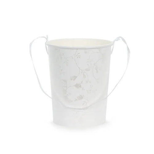 Secchiello per petali di fiori, altezza circa 13 cm, bianco