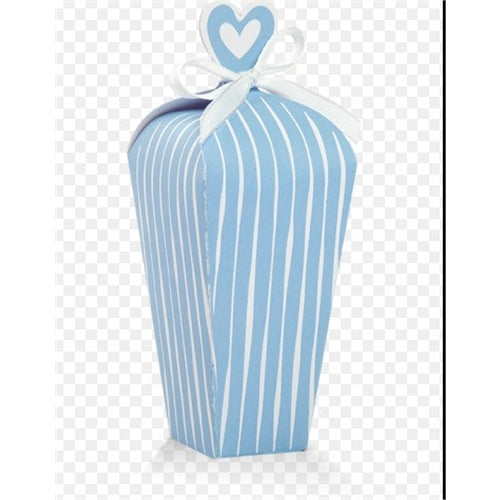 Scatolina celeste e bianco con chiusura a cuore 3,5x3,5x11,5
