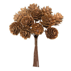 Pick decorativo con pigne naturali – h 11 cm