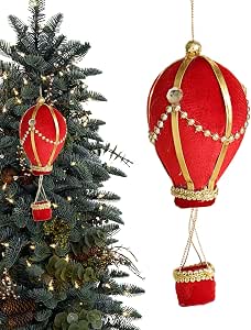 DECORAZIONE PER ALBERO MONGOLFIERE D. 7 X H. 18 CM