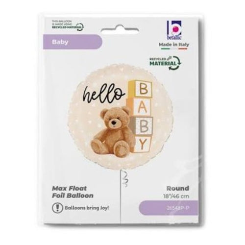 Palloncino foil tondo 18" hello teddy
