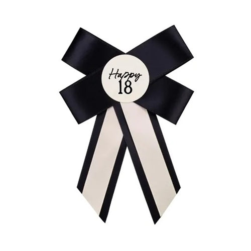 Rosetta per  compleanno, crema-nero, 11x17 cm