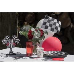 Bandierina a scacchi racing 4 pz 20.5 x 30 cm  – bianca e nera