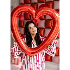 Palloncino foil a forma di cuore, 86x83,5 cm, rosso