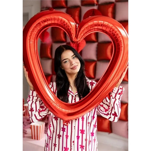 Palloncino foil a forma di cuore, 86x83,5 cm, rosso
