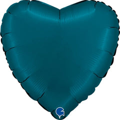 Mylar cuore 18" blu petrolio