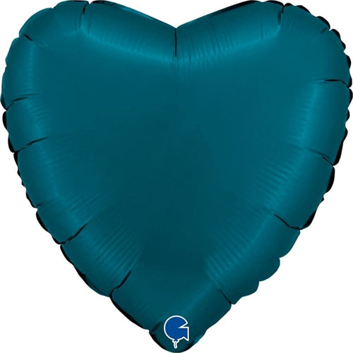 Mylar cuore 18" blu petrolio
