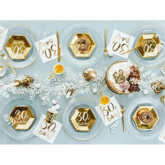 Bicchieri di carta oro, 220 ml (1 confezione / 6 pezzi)