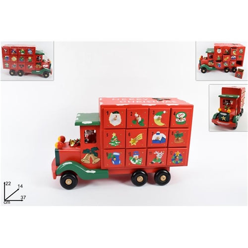 Calendario dell’avvento camion di natale con 24 cassettini