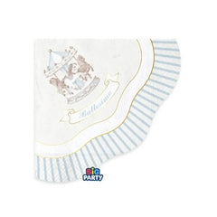 16 tovaglioli 25x25 cm battesimo carillon celeste