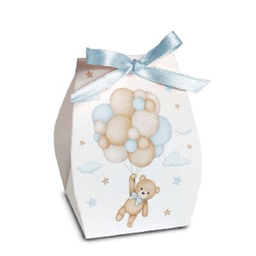 Scatolina sacchetto orsetto con palloncini 6x5x8 cm