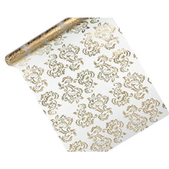 Organza stampata, bianca, 0,36 x 9 m
