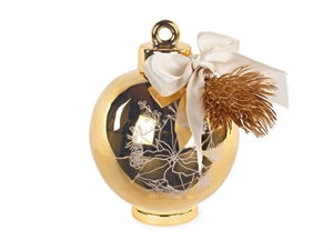 SFERA ORO CON BASE E PINO CON SCATOLA Ø 100 MM