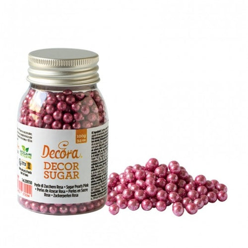 Perle di zucchero rosa 5 mm 100 gr