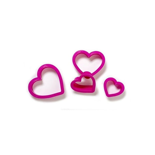 Set 4 tagliapasta cuore 4 5 6 8 h 2,2 cm