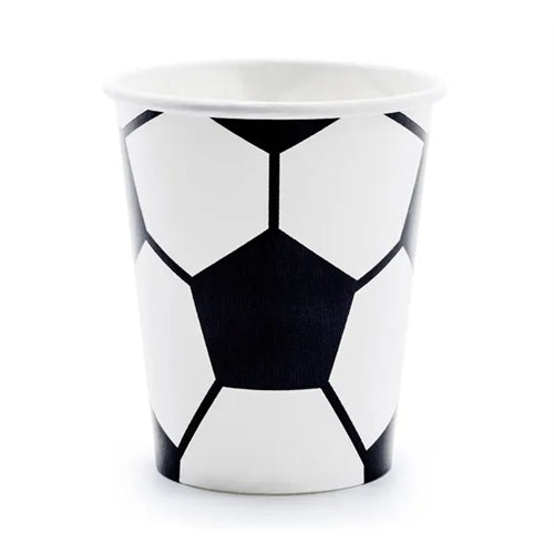 Bicchieri di carta a tema calcio, misti, 260 ml (1 confezione / 6 pezzi)