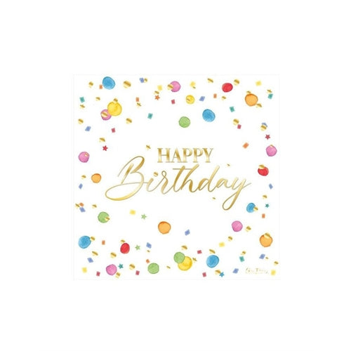 16 tovaglioli cm 33x33 happy birthday 3 veli