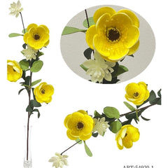 Ramo decorativo con fiori naturali essiccati h. 63 cm
