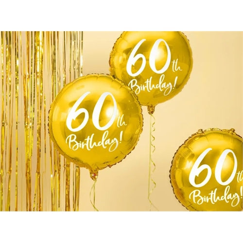 Mylar tondo 18" oro happy birthday