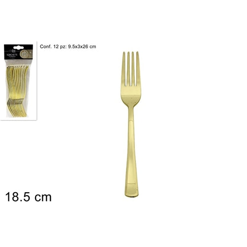 Forchette plastica oro – 12 pezzi