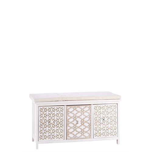 Panca in legno 3 cassetti 80x35xh.42 cm