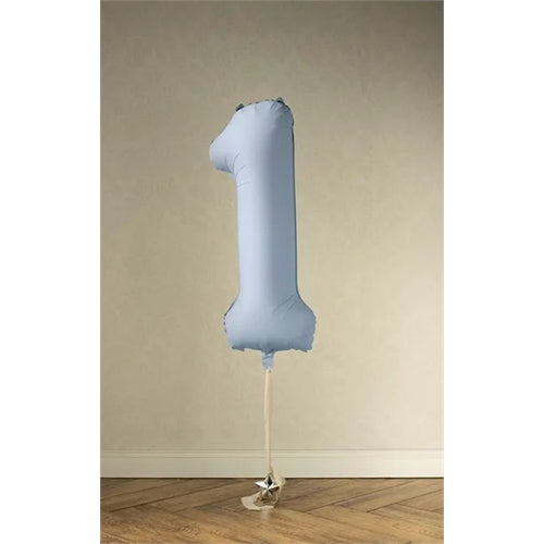 Palloncino in foil numero 86 cm, blu nebbia