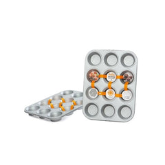 Teglia 12 muffin in acciaio antiaderente diametro 7 - 35x26xh.3 cm