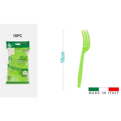 Forchette in plastica riutilizzabile 18 pz