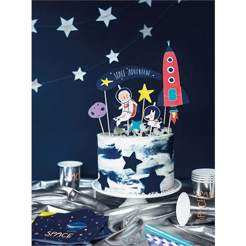 Decorazione per torta a tema spaziale, 9,5-24,5 cm (1 confezione / 7 pezzi)