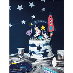 Decorazione per torta a tema spaziale, 9,5-24,5 cm (1 confezione / 7 pezzi)