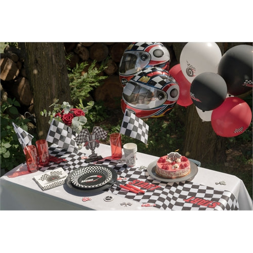 Bandierina a scacchi racing 4 pz 20.5 x 30 cm  – bianca e nera