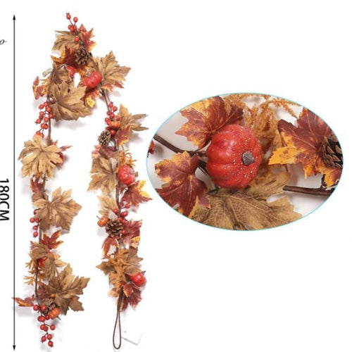 Tralcio autunnale con zucca l. 180 cm