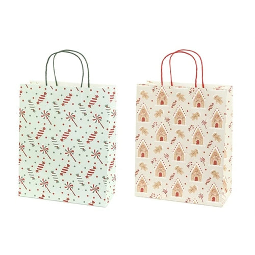 Sacchetti regalo di dolci e pan di zenzero, 26x32,5x12 cm, beige e azzurro