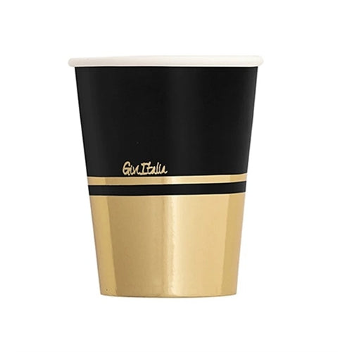 Bicchieri new liberty black and gold 250 cc 8 pz