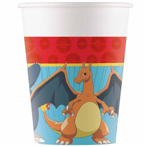Bicchieri 20 cl in carta pokemon 8 pz